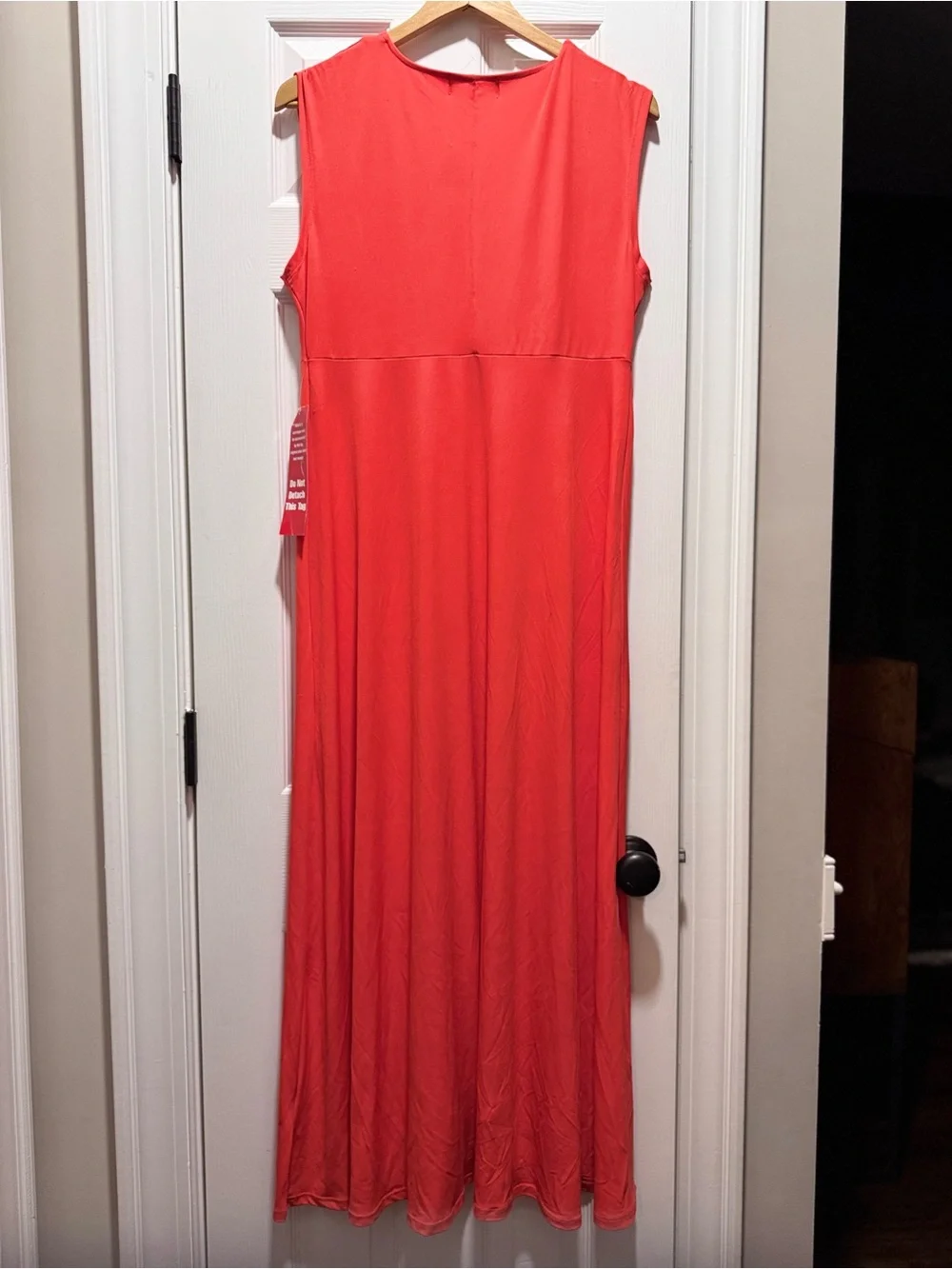 NEW Michael Kors NEW W TAGS Sleeveless V-Neck Maxi Dress in Bright Red-Orange L